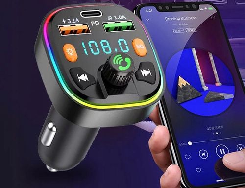 TRANSMITER FM BLUETOOTH 5.0 ŁADOWARKA QC 3.0 PD 20W RGB 2x USB USB-C na Arena.pl