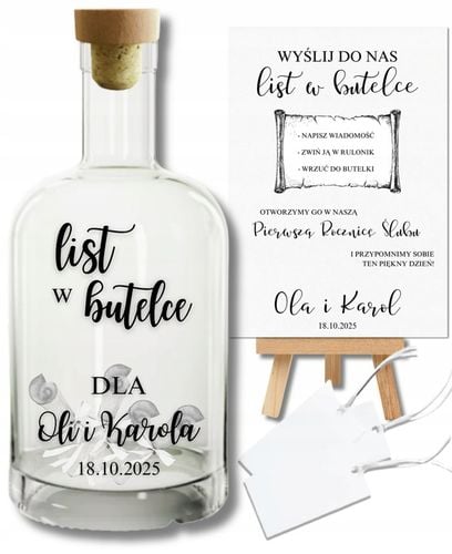 Księga Gości Butelka LIST W BUTELCE Znakomite Wesele Ślub Chrzest Komunia na Arena.pl
