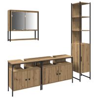 Zestaw mebli łazienkowych 4 pcs dąb artisan 33 x 33 x 185.5 cm