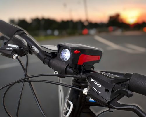 Lampka Rowerowa Z Klaksonem Latarka Na Kierownicę Czerwona na Arena.pl