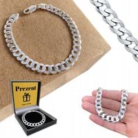 Srebrna Bransoletka Pancerka pr. 925 SREBRO Męska Diamentowana 6mm + GRATIS