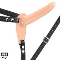 strap on na pasach. penis z wibracjami. strap-on with dildo, usb