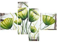 130CM 90 OBRAZ 4 ELEM ZIELONE MAKI ŚCIENNY