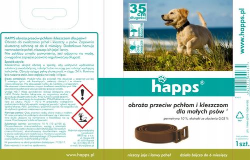 happs - obroża przeciw pchłom i kleszczom dla małych psów na Arena.pl