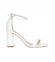 ELEGANCKIE BUTY SANADŁY BIAŁE NA OBCASIE KLASYCZNE ECO SKÓRA BOOHOO 37