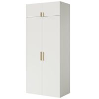 Szafa uchylna z nadstawką Napoli 2D 100 Biała (złoty uchwyt)