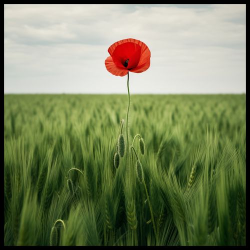 Plakat 60x60cm Samotny Mak na Polu na Arena.pl
