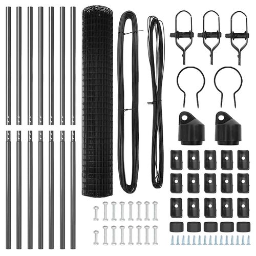 Ogrodzenie z słupkami Szary 1.6 x 10 m Stal na Arena.pl