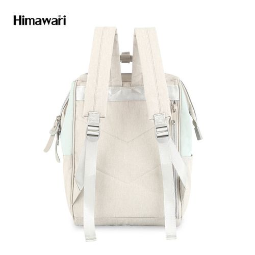 pojemny plecak na laptopa w kolorze ecru i miętowym z portem usb - himawari na Arena.pl