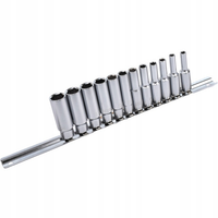 ZESTAW DŁUGICH NASADEK KLUCZE NASADOWE 1/4" 6-KĄTNYCH 4-13mm 12 szt TOPTUL