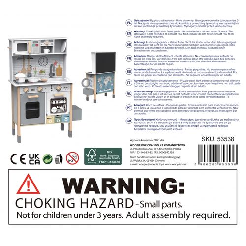 WOOPIE GREEN Drewniana Interaktywna Kuchnia 9w1 z Pralką i Tablicą na Arena.pl