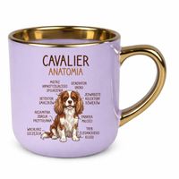 Cavalier anatomia - elegancki kubek na prezent Fioletowy PIES RASA URODZINY