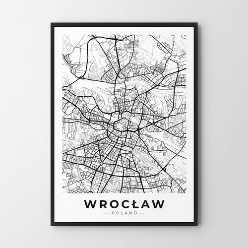 Plakat mapa plan miasta Wrocław 70x100 cm na Arena.pl