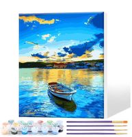 diy akrylowe malowanie według numerów łódka