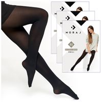 CZARNE RAJSTOPY DAMSKIE GRUBSZE 60DEN KRYJĄCE GŁADKIE CIEPŁE MORAJ R.4 3pak