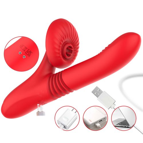 Silicone Vibrator 7 Powerful Modes Red – Wibrator Z Funkcją Podgrzewania na Arena.pl