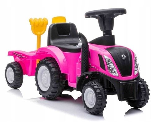 Jeździk pchacz chodzik traktor z przyczepą New Holland różowy na Arena.pl