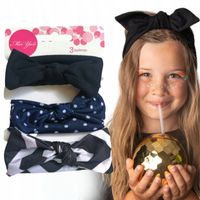 opaska na głowę dla dzieci niemowląt z kokardą szeroka pin up zestaw 3szt