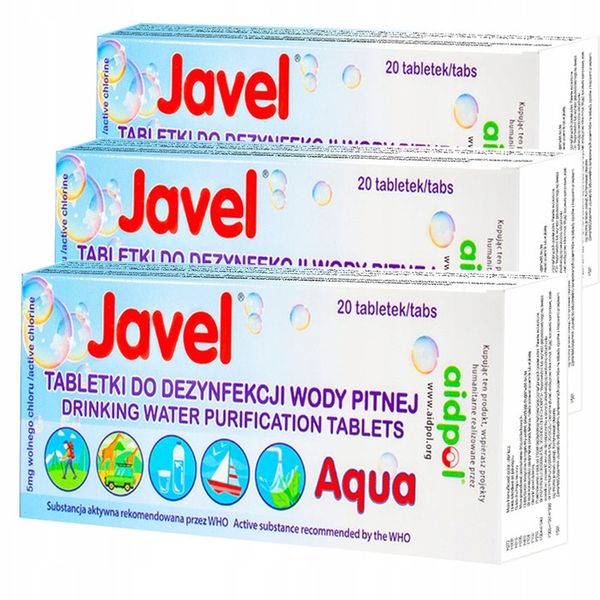 TABLETKI DO UZDATNIANIA WODY JAVEL AQUA 60L tabl zdjęcie 2