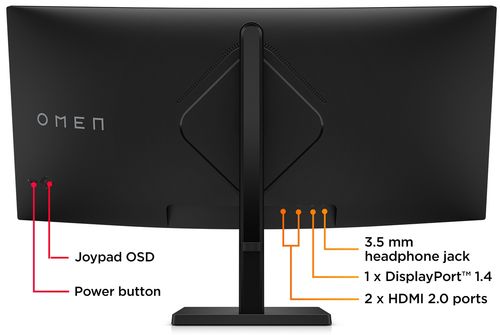 Monitor HP Omen 34c Curved Gaming WQHD VA 165Hz HDR 400 34 cale 3440x1440 HDMI DisplayPort VESA AMD FreeSync na Arena.pl