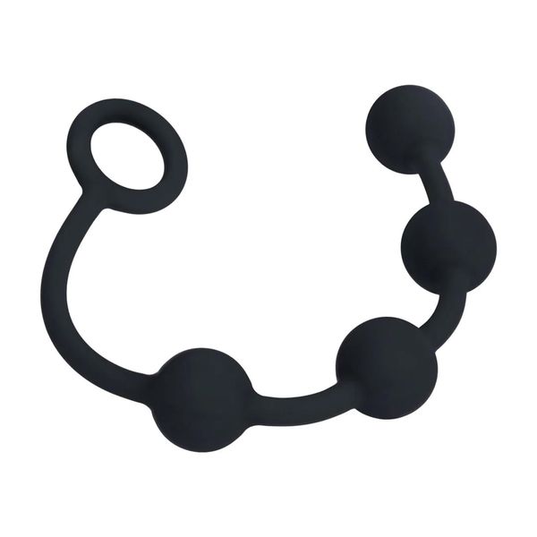 Round Silicone Anal Balls - S - 20Mm - Black zdjęcie 4