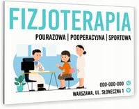 nadruk UV TABLICZKA reklamowa ALUMINIOWA dibond 40x30 szyld FIZJOTERAPIA
