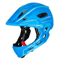 kask rowerowy fullface dziecięcy wozinsky z tylną lampką usb 52-56 cm