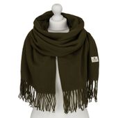 elegancki szalik damski z poliestru w kolorze khaki - peterson