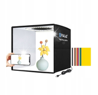 PULUZ NAMIOT BEZCIENIOWY do Zdjęć Produktów LED 25x25 25cm + Tła 10W