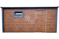Schowek Domek Ogrodowy 4,5x2m Drzwi okno Drewnopodobny Rynny Dach  TKD279