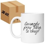 KUBEK "GWIAZDY PRZY TOBIE TO CHUJ!" Wzór - Klasyczny Biały 330 ml - 36 sztuk