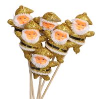 GWIAZDOR MIKOŁAJ NA PIKU 6SZT OZDOBA STROIK