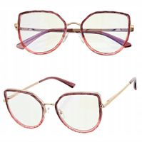 ZŁOTE Damskie Okulary ZERÓWKI do KOMPUTERA BLUE LIGHT UV OPRAWKI Teleskopy