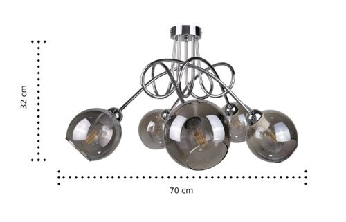 Lampa sufitowa 5xE27 RING SILVER na Arena.pl