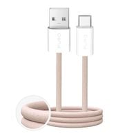 kabel przewód usb-a - usb-c w oplocie fabrik 10w 1.5m - beżowy