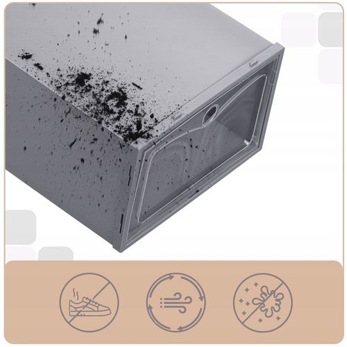 10x Składane pudełko na buty organizer pojemnik plastikowe z klapą do na Arena.pl