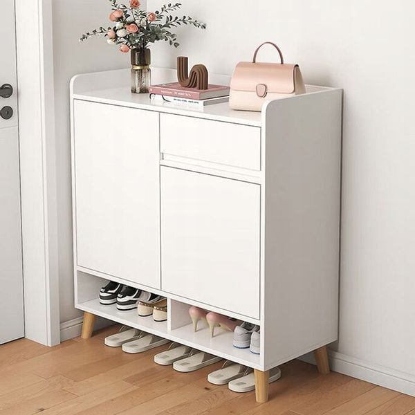 NOWOCZESNA KOMODA SZAFKA BIAŁA POJEMNA MIEJSCE NA BUTY Z SZUFLADĄ LOFT zdjęcie 1