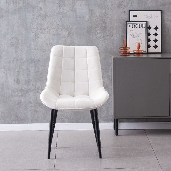 MALMO KRZESŁO TAPICEROWANE ECRU WELUR PIKOWANE zdjęcie 4