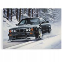 2 x Obraz 90x60 samochody bmw e46 e36 m3 m4 dym z opon sportowy czerwony śg