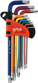 YATO ZESTAW KLUCZY IMBUSOWYCH IMBUS TORX T10-T50 KOLOROWE 9 SZTUK YT-05633