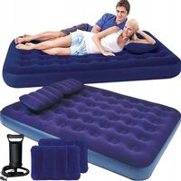 MATERAC DMUCHANY DO SPANIA TURYSTYCZNY 191x152 + POMPKA + 2X PODUSZKI 200KG