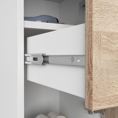 SZAFKA - SŁUPEK REGAŁ ŁAZIENKOWY FIN 2D 1SZ BIAŁY / SONOMA na Arena.pl