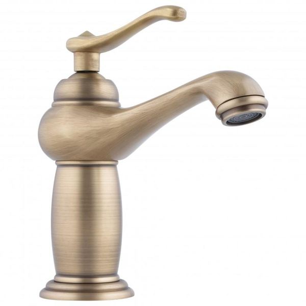 Bateria umywalkowa stojąca retro kran złota zdjęcie 1