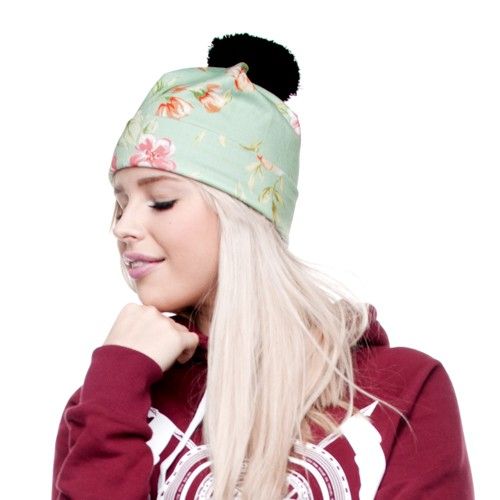 CZAPKA BEANIE FULLPRINT MINT FLOWER na Arena.pl
