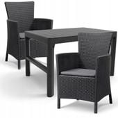 Zestaw Mebli Ogrodowych Rattan 2 Fotele + Stolik