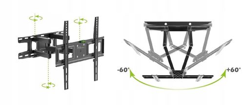 UCHWYT DO TELEWIZORA 26-65 CALI SOLIDNY OBROTOWY REGULOWANY EXTRA na Arena.pl