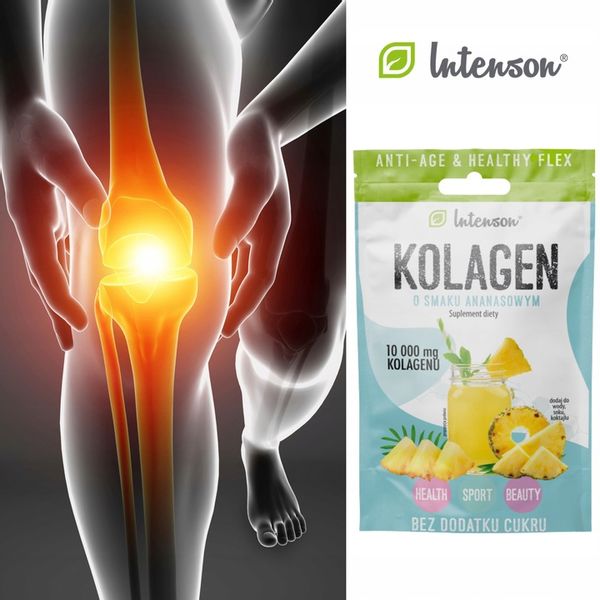 10x INTENSON KOLAGEN + KWAS HIALURONOWY + WITAMINA C do picia ananasowy zdjęcie 2