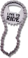 Rowerowy Otwieracz do Butelek z Łańcuchem i napisem LIVE TO RIDE