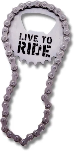 Rowerowy Otwieracz do Butelek z Łańcuchem i napisem LIVE TO RIDE na Arena.pl