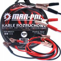 PRZEWODY KABLE ROZRUCHOWE 200A DŁUGOŚĆ 3M SOLIDNE GRUBE